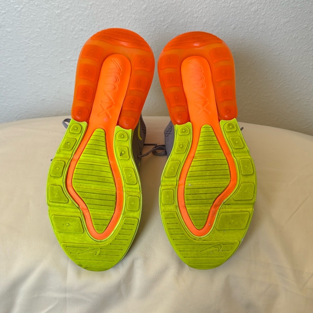 Nike Air Max 270 Gray and Neon Sneakers - Picture 6 of 8